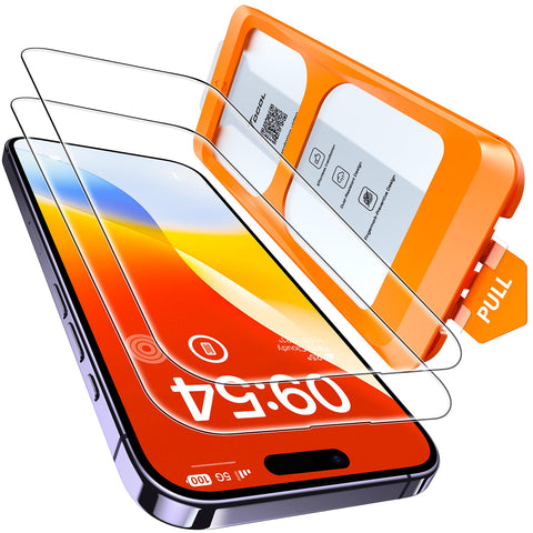 TOCOL for iPhone 14 Pro Screen Protector, [9H Hardness] [Military Grade Shatterproof] HD Tempered Glass for iPhone 14 Pro Full Coverage Screen Protector, Easy Installation, 2 Pack
