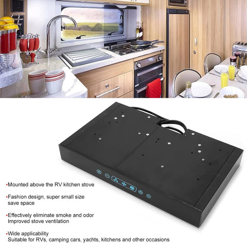 12V Cooking for Range Hood 3 Speed Adjustable with Touchable Screen LED Light for RV Kitchen for Range hoods hood touch buttons uses pure copper