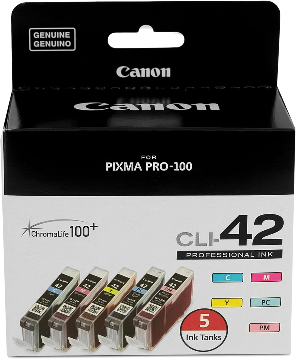 Canon CLI-42 Genuine Five Color Pack, Compatible with PIXMA PRO-100 Printers