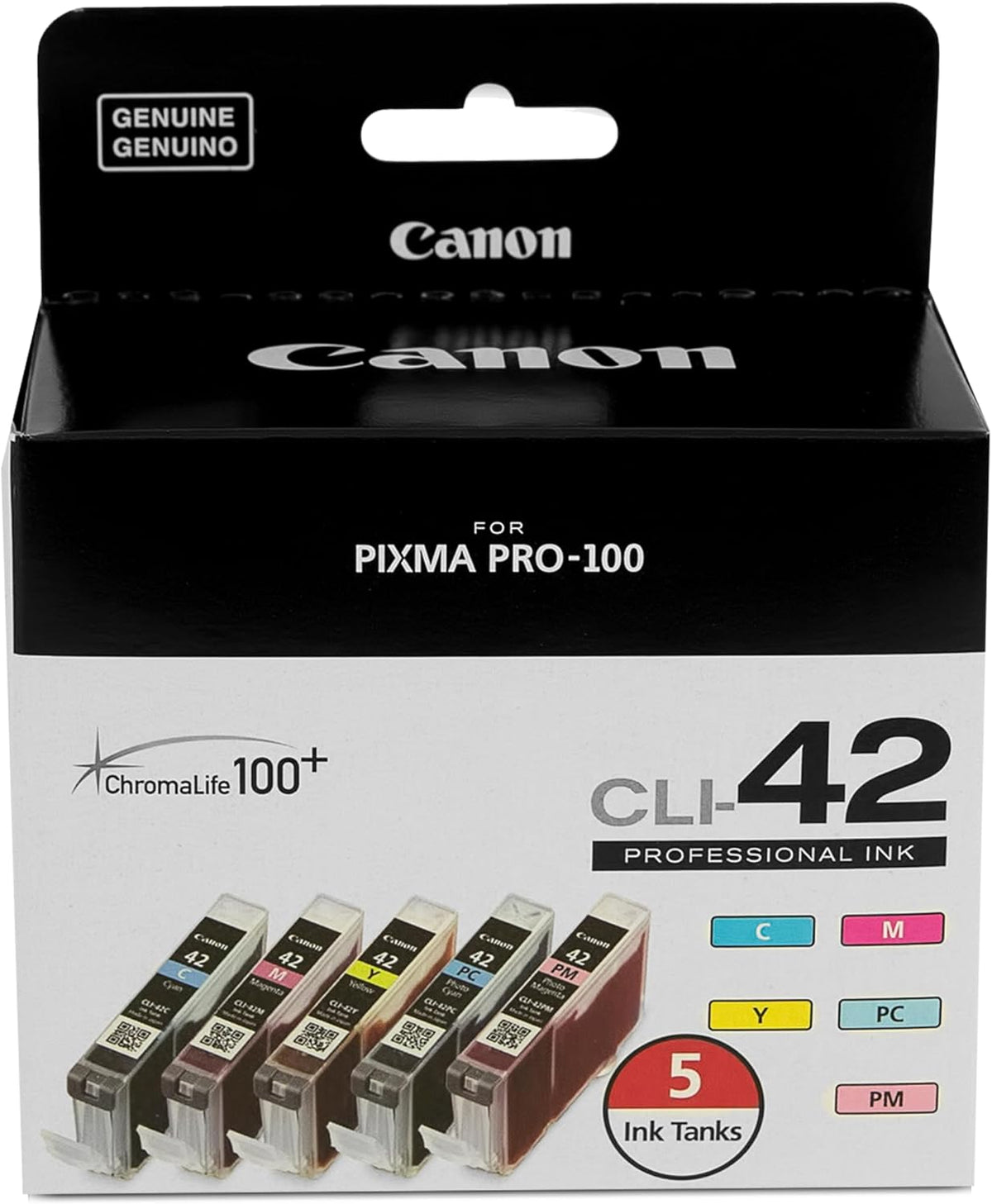 Canon CLI-42 Genuine Five Color Pack, Compatible with PIXMA PRO-100 Printers