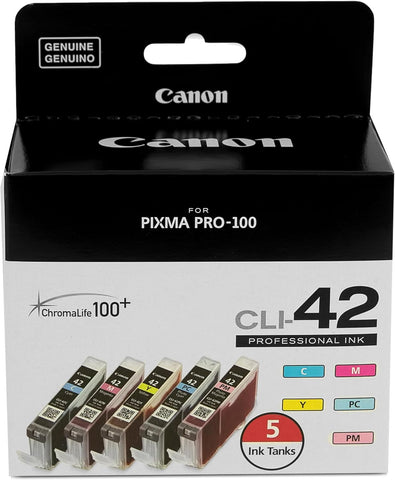 Canon CLI-42 Genuine Five Color Pack, Compatible with PIXMA PRO-100 Printers