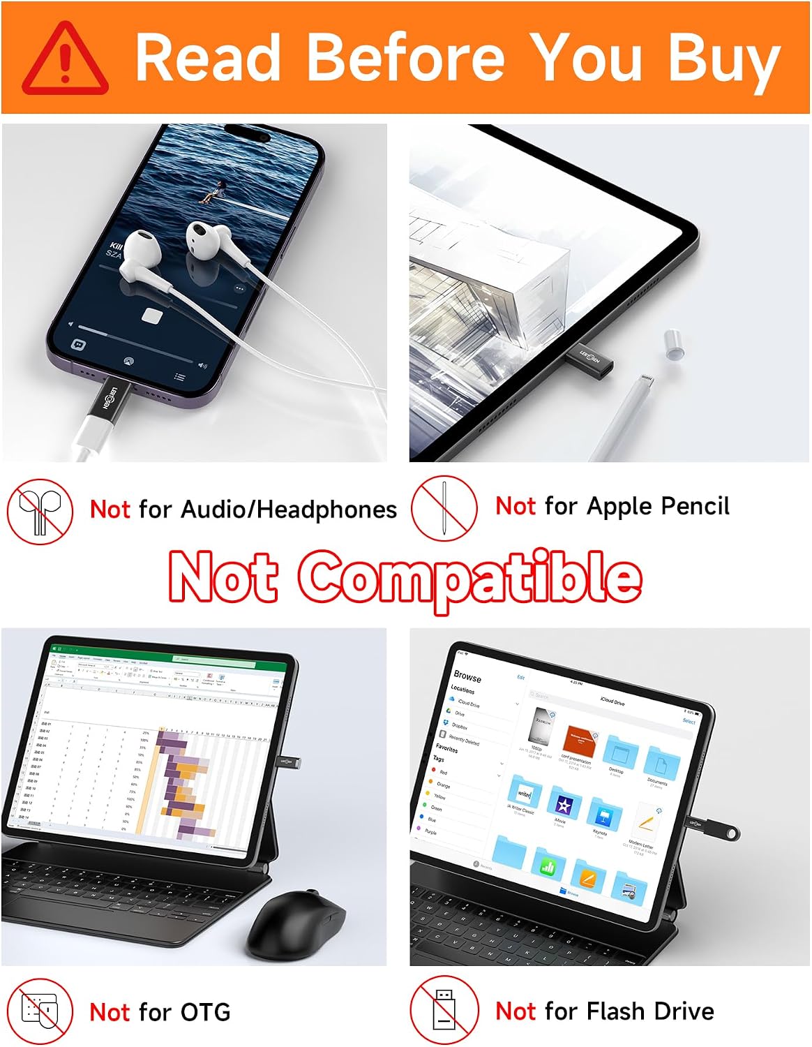 MFi Certified USB C to Lightning Adapter 2-Pack