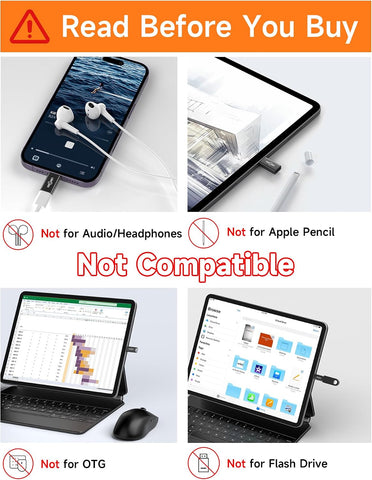 MFi Certified USB C to Lightning Adapter 2-Pack