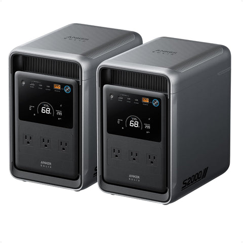 Anker SOLIX S2000 Portable Power Station, 2-Pack