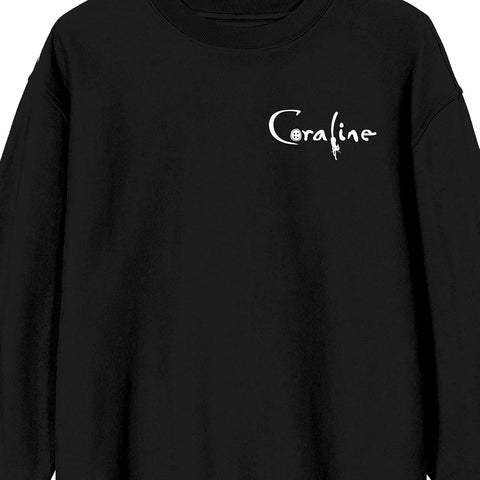 Coraline All Will Be Swell Crew Neck Long Sleeve White Adult Sweatshirt