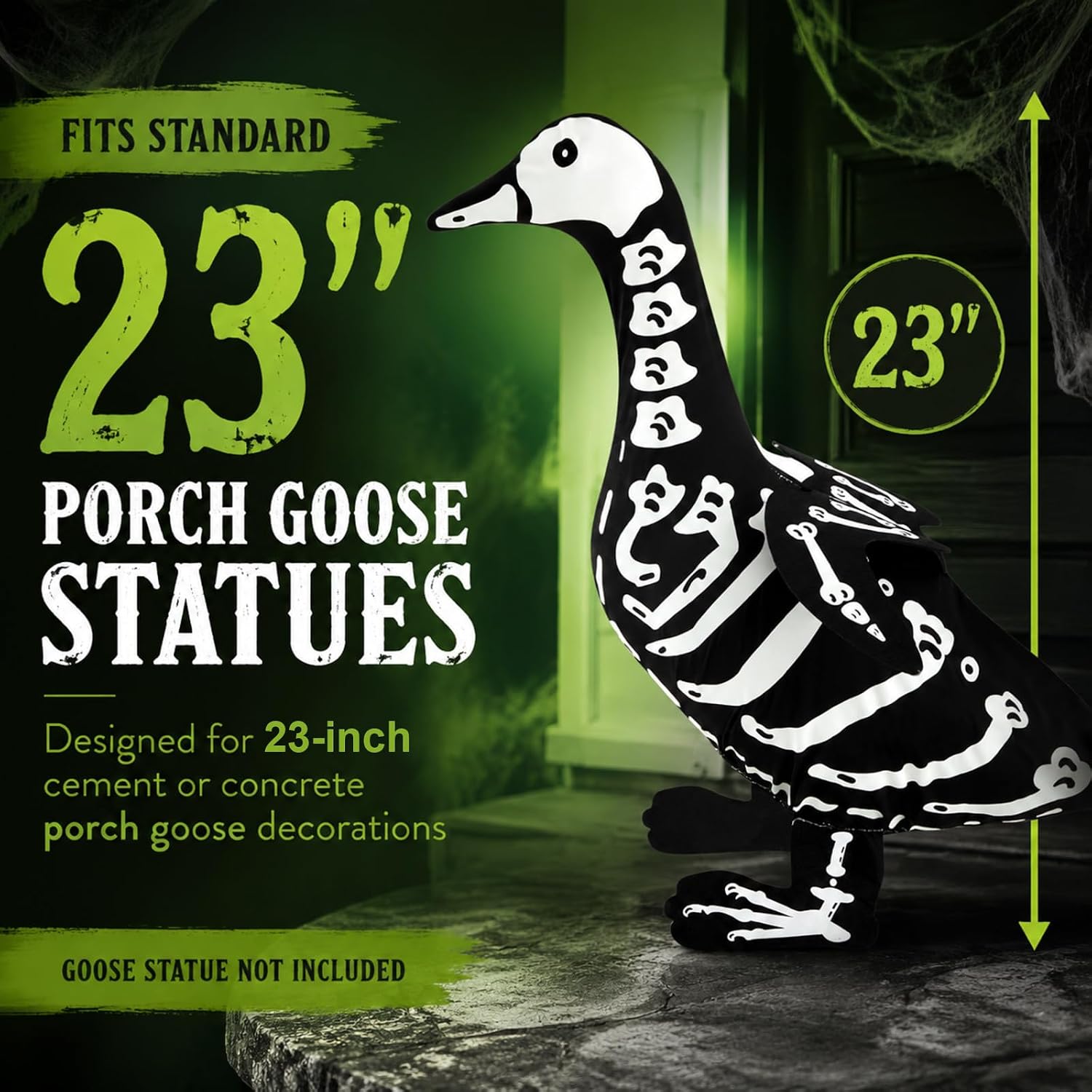 2 Set Halloween Porch Goose Outfits 23'', Glow in The Dark