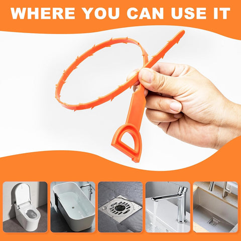 Drain Snake Clog Remover - 4 Pack 20 Inch Flexible Hair Tool