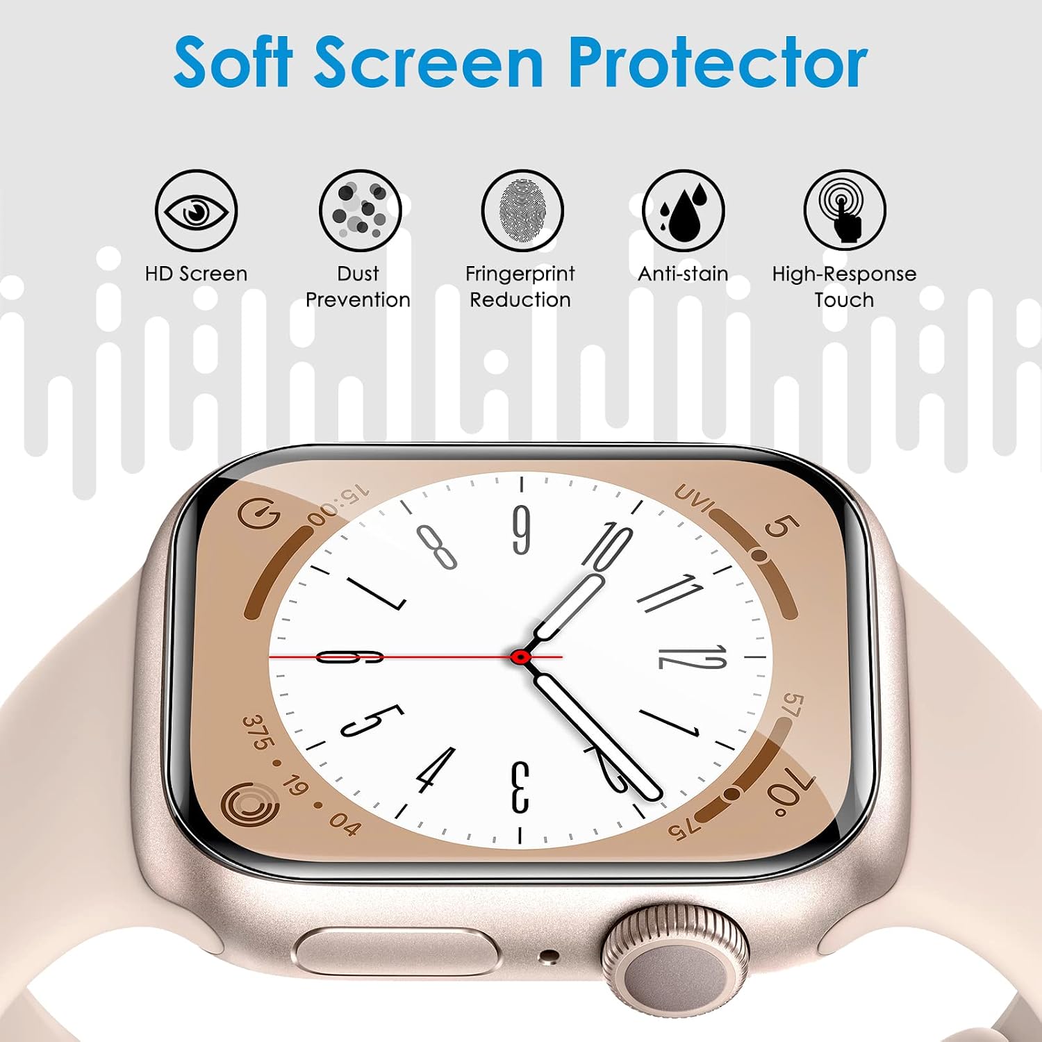 UniqueMe 6 Pack for Apple Watch 40mm SE 3/SE 2/SE Screen Protector