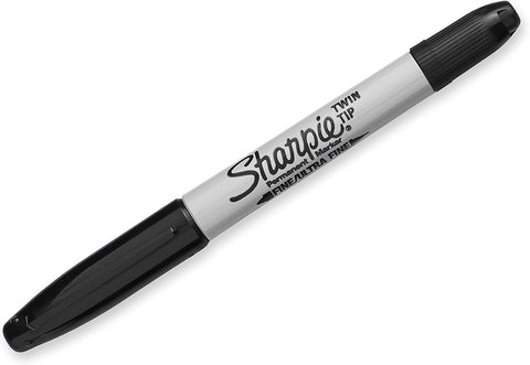 Sharpie Twin Tip Permanent Markers, Fine and Ultra Fine, Black, 4 Count
