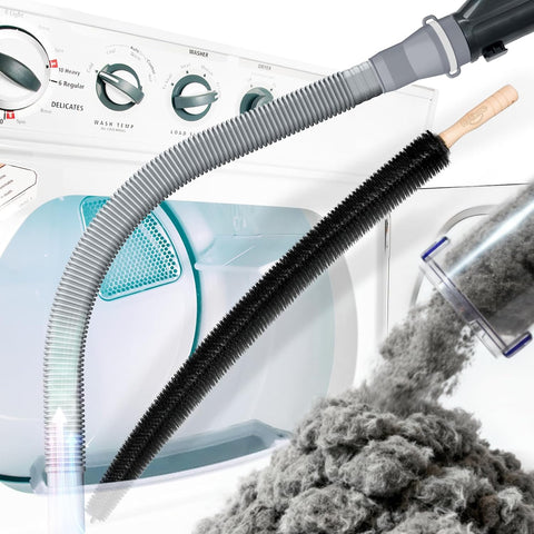 Holikme Dryer Vent Cleaner Kit, Vacuum Hose Attachment, 2-Piece, Gray