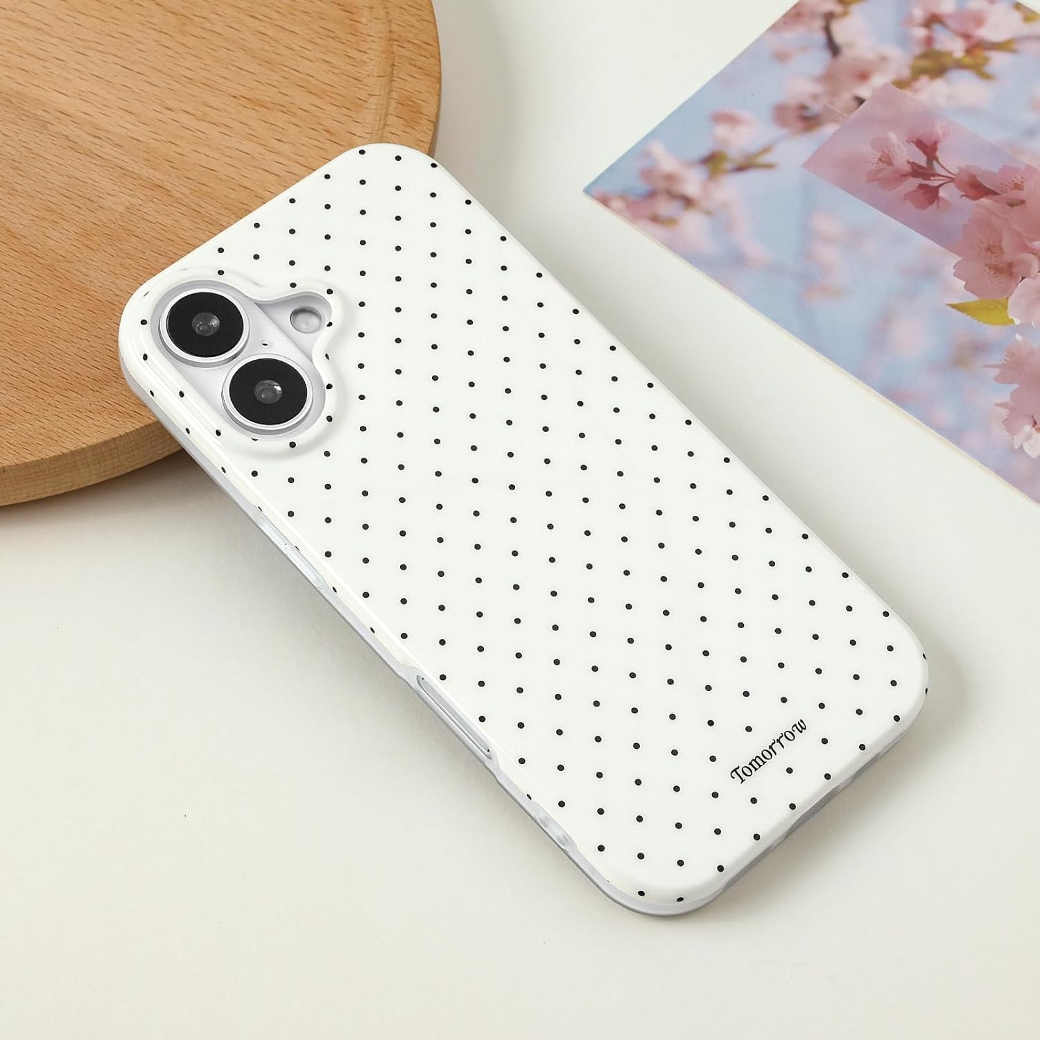 inewateri for iPhone 17 Case Cute Polka Dot Aesthetics Soft TPU Case-White