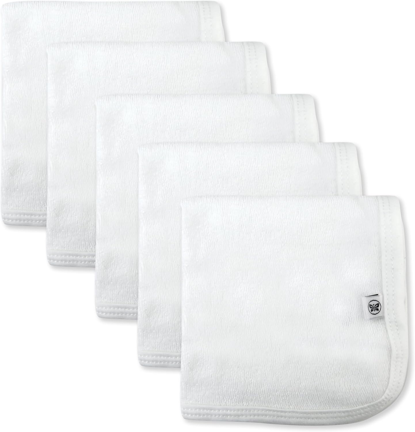 HonestBaby Multipack Woven Washcloths Bath Soft Absorbent Terry for Infant Baby Boys, Girls, Unisex, 5-Pack Navy, One Size