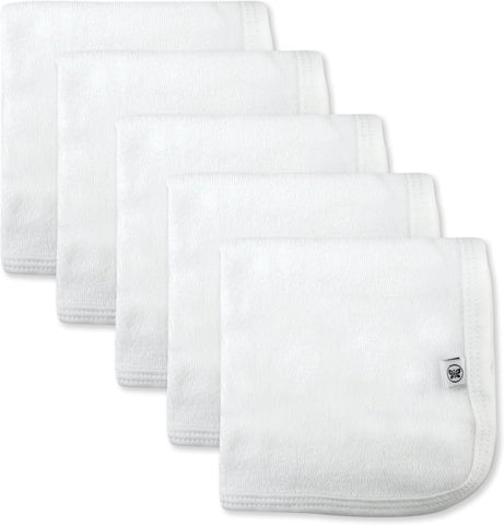 HonestBaby Multipack Woven Washcloths Bath Soft Absorbent Terry for Infant Baby Boys, Girls, Unisex, 5-Pack Navy, One Size