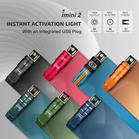 OLIGHT IMINI 2 Rechargeable EDC Keychain Mini Flashlight Passionate Red