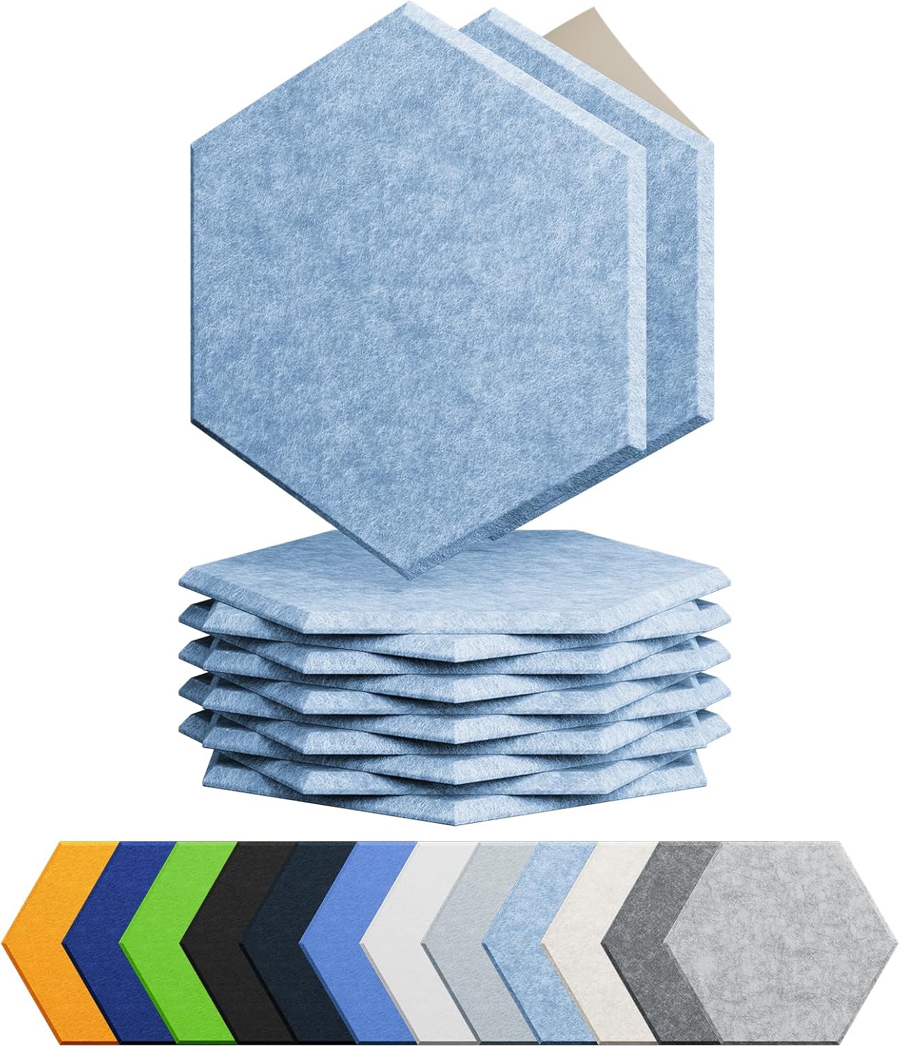 12 Pack Hexagon Acoustic Panels Self Adhesive Sound Proof Foam