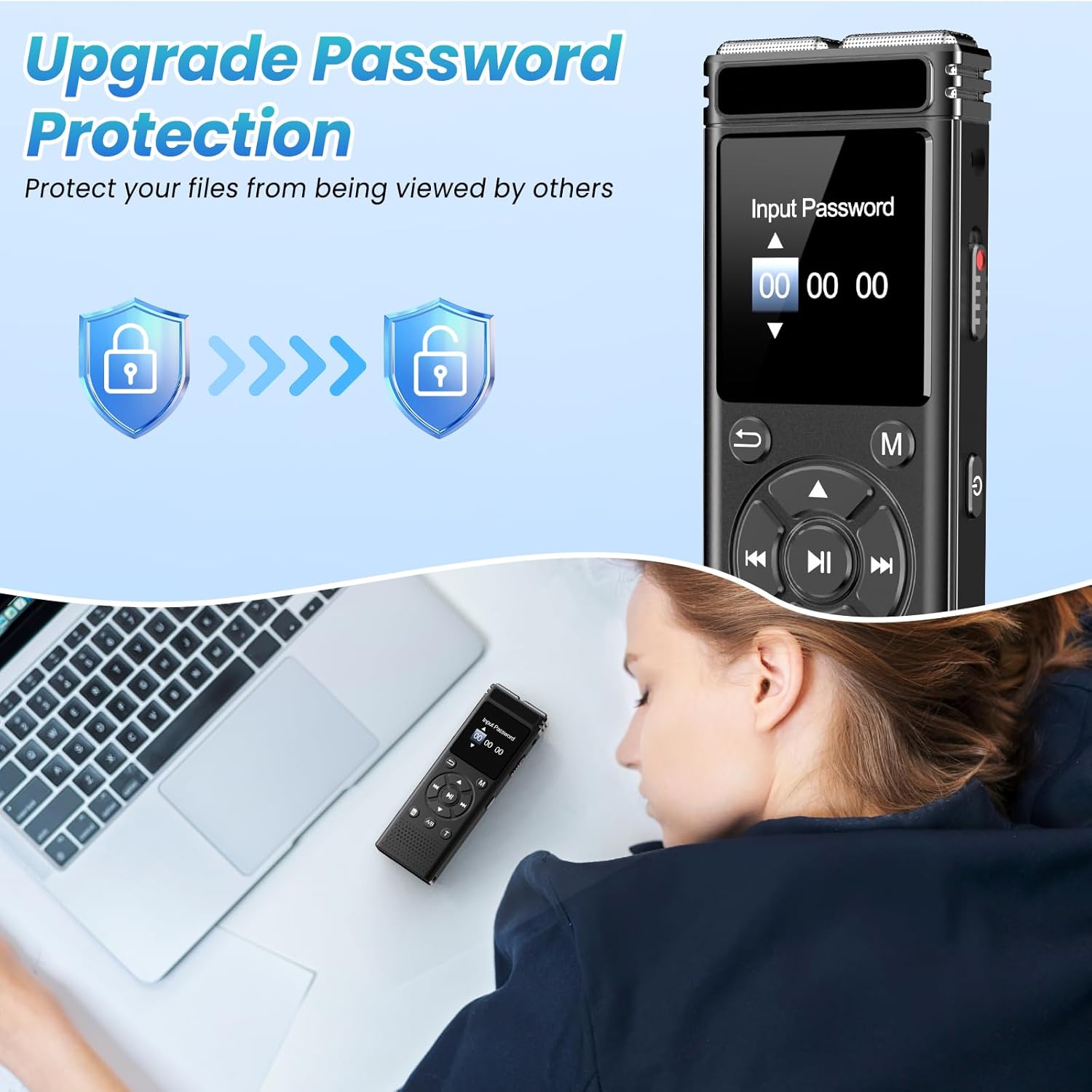 Tonfarb 136GB Digital Voice Recorder with Playback,9775 Hours Audio Record