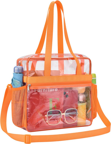 Paxiland Clear Tote Bag for Stadium Events, 12x6x12 Inches Stadium Approved