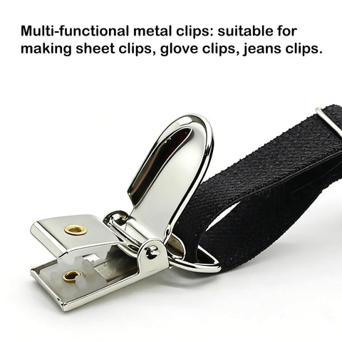 25 PCS 1" Suspender Clips Metal Pacifier Clip Holder
