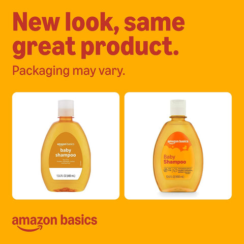Amazon Basics Tear-Free Baby Shampoo, 13.6 Fluid Ounce, Packaging May Vary