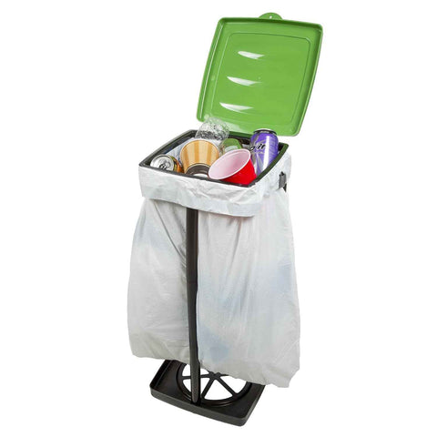 Portable Trash Bag Holder – Collapsible 13-Gallon Garbage Bin for Indoor/Outdoor Use, Camping, Recycling, and Parties – Durable Plastic Trash Can by Wakeman Outdoors (Green)