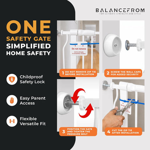 BalanceFrom Easy Walk-Thru Baby Safety Gate, Fits 29.1" to 33.8" Openings