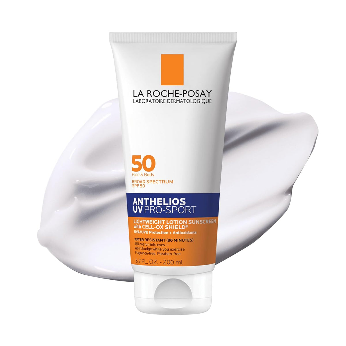 La Roche-Posay Anthelios UV Pro-Sport Sunscreen for Face & Body, Water & Sweat Resistant, Invisible Broad Spectrum Sunscreen, Lightweight & Breathable Skin Sun Protection
