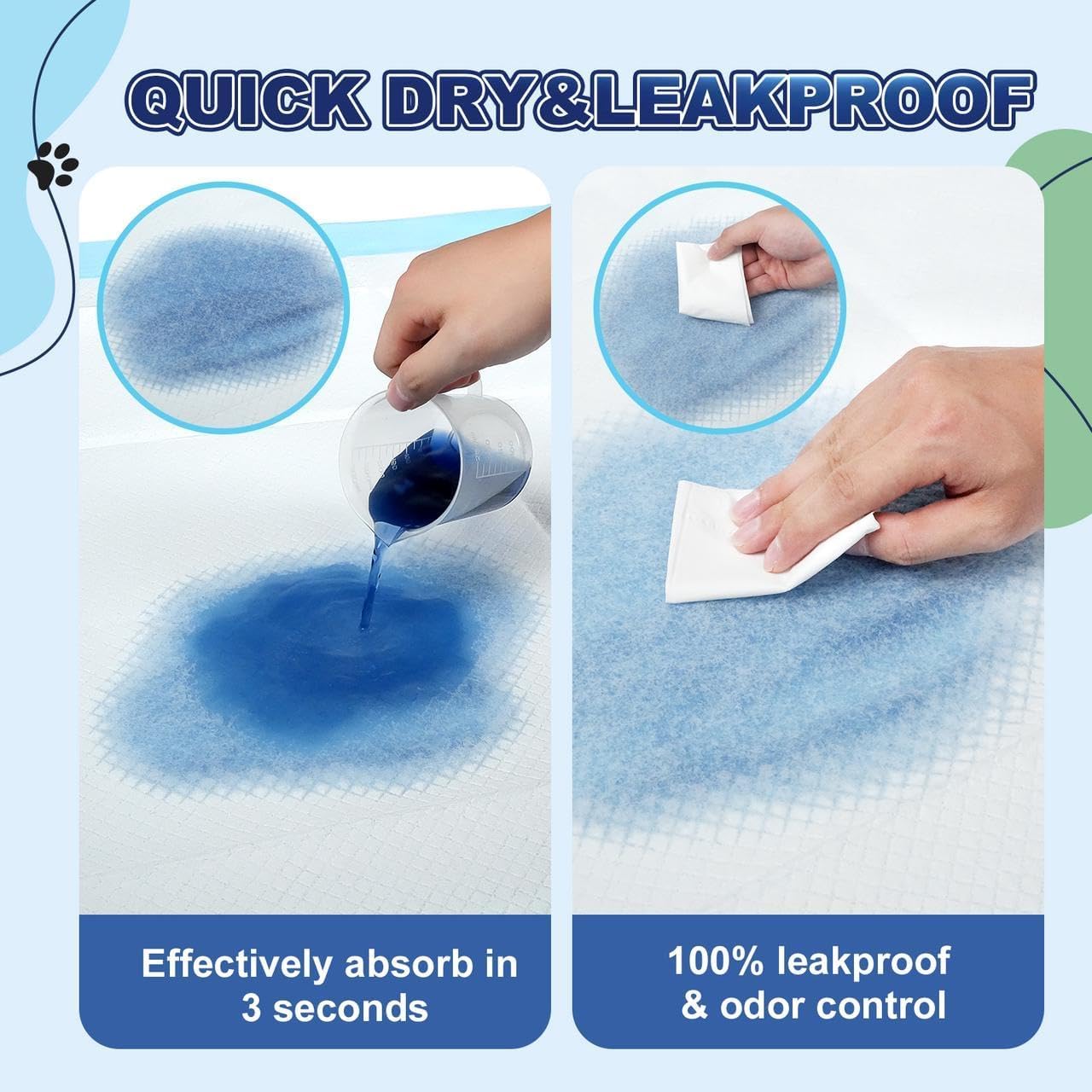 Puppy Pads XL 100 Count, Dog Pee Pads Extra Large, 34"x28" Pee Pads for Dogs, X-Large Disposable Dog Training Pads Super Absorbent&Leak-Proof, Crate Potty Piddle Pads for Doggy, Pet Supplies