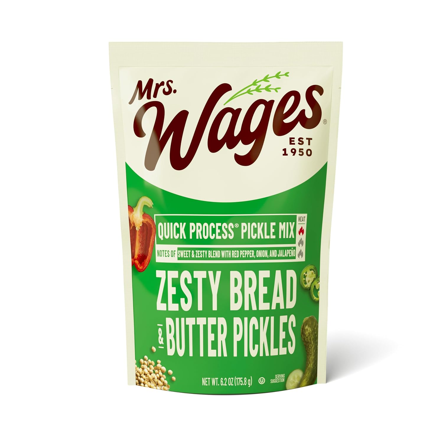 Mrs. Wages Zesty Bread and Butter Pickle Quick Process Mix, 12, 6oz packets