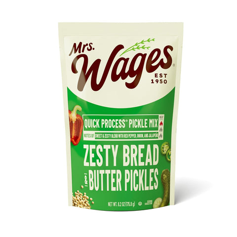 Mrs. Wages Zesty Bread and Butter Pickle Quick Process Mix, 12, 6oz packets