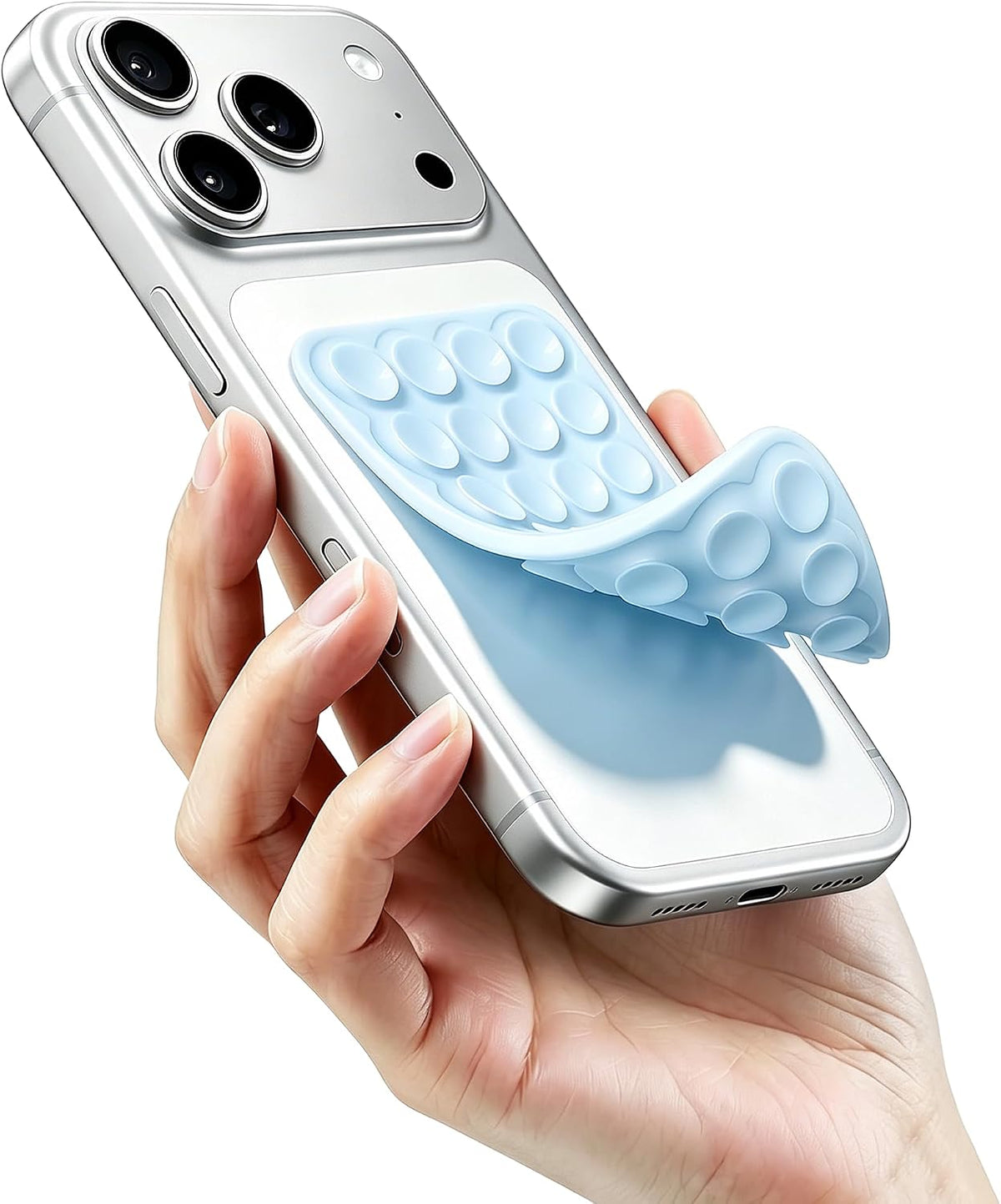 DreamsLink.LC Silicone Double-Sided Suction Phone Mount - Babyblue Small