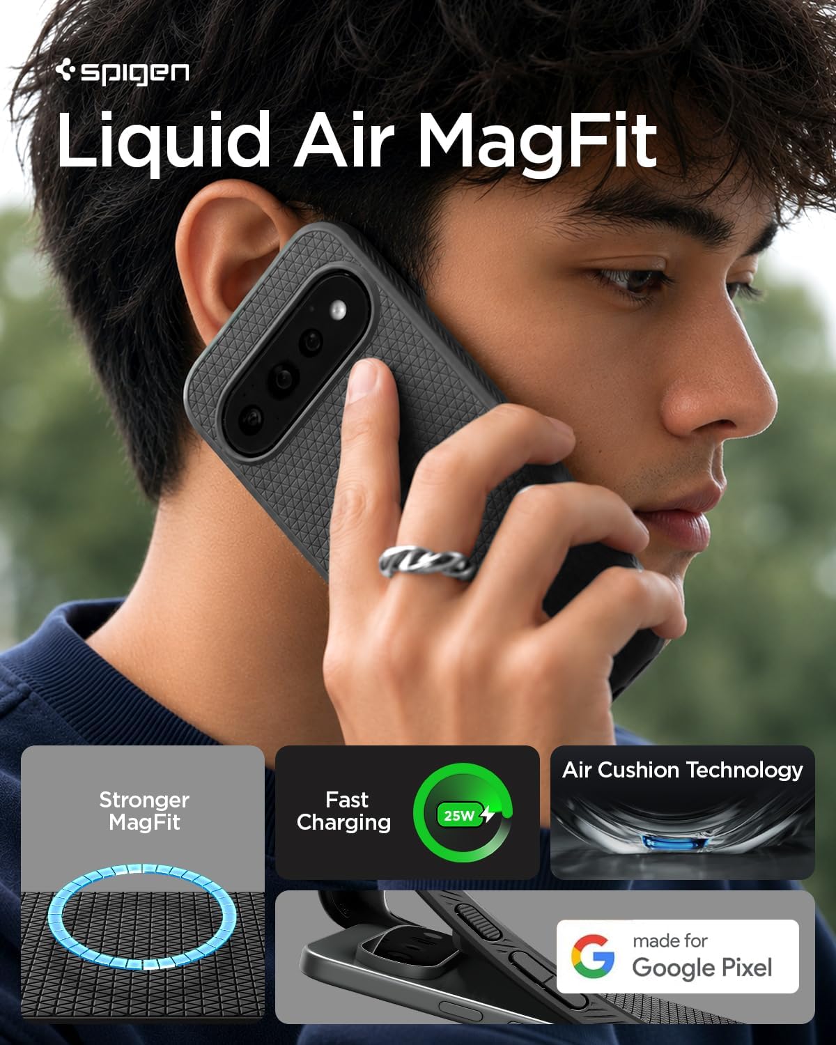 Spigen Liquid Air MagFit for Google Pixel 11 Pro XL Case, Matte Black