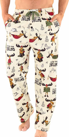Lazy One Novelty Men's Pajama Pants, Pajama Bottoms for Men, Moose PJs