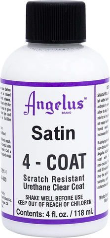 Angelus Satin 4-Coat Scratch-Resistant Leather Sealer – Durable, Flexible, Clear Coat Protection for Leather Shoes, Bags, Jackets & More - Satin Finish - 4 Fl Oz