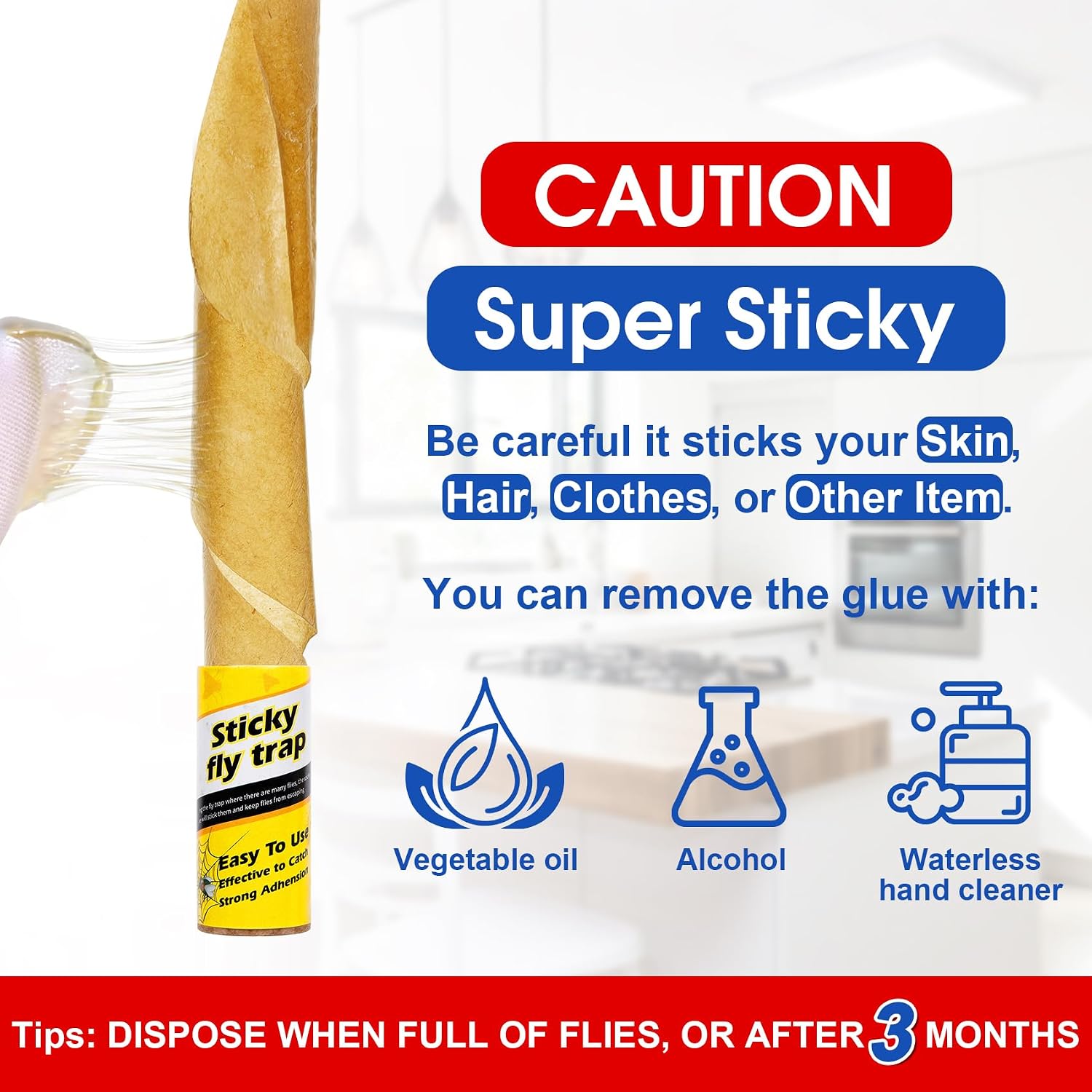 40 Pack Fly Strips Sticky Hanging Fly Trap Outdoor Indoor with Pins