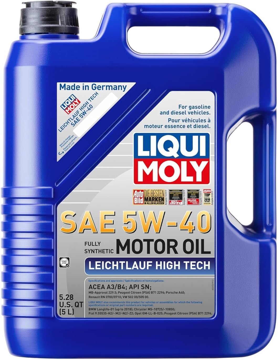 LIQUI MOLY Leichtlauf High Tech SAE 5W-40 | 20 L | Fully synthetic engine oil | SKU: 20122