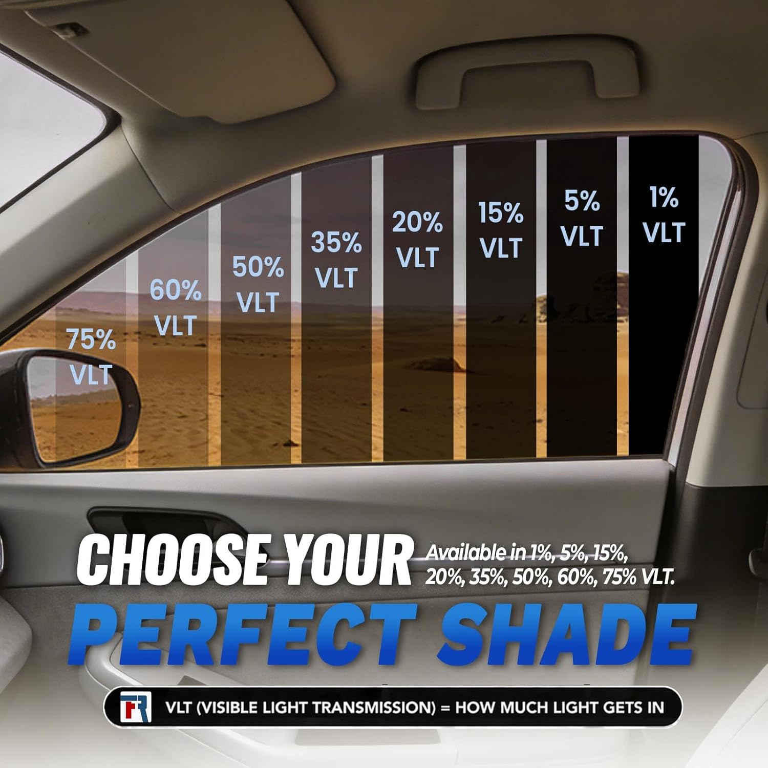RockRose 15% Premium Carbon Car Window Tint Film 36 in x 25FT 2PLY Charcoal Privacy Film UV, Heat Blocking Tint for Car or Home Adhesive Film Easy Shrink, Plotter Friendly Pro Grade