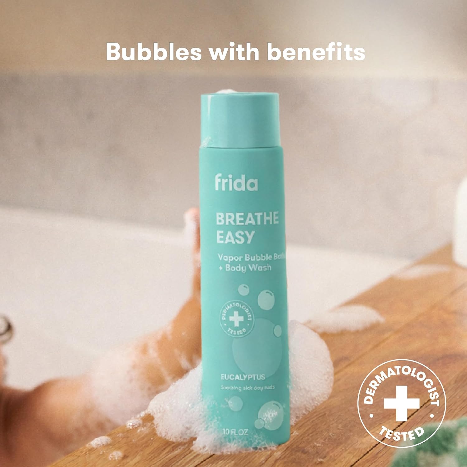 Frida Baby Eucalyptus Vapor Bubble Bath + Body Wash, Safe for Skin, 10oz