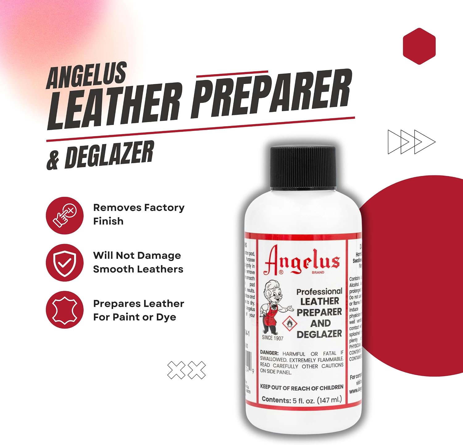 Angelus Leather Preparer Deglazer 5oz