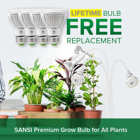 SANSI Grow Lights for Indoor Plants, 40W Clip-On Gooseneck LED Plant Lights