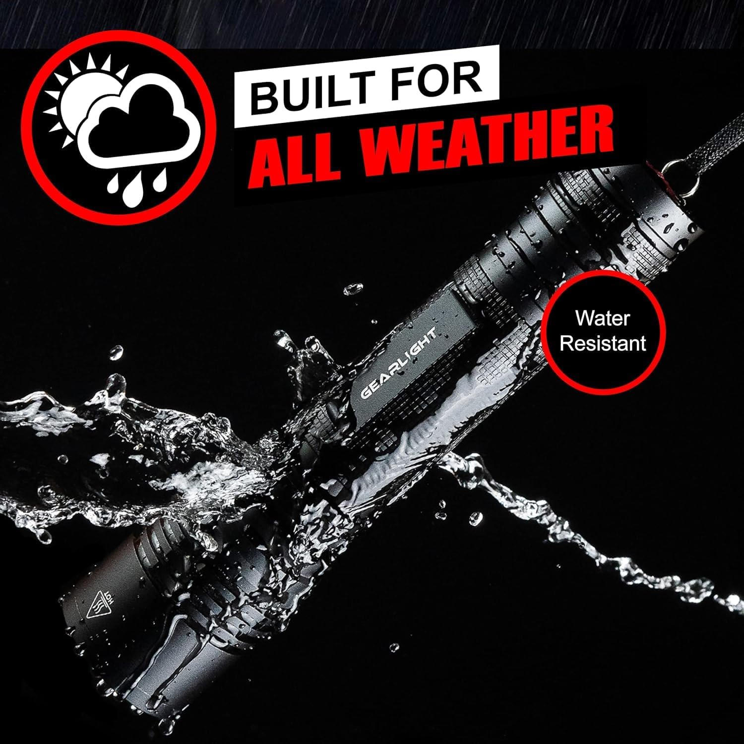 LED Flashlight High Lumens, Tactical Flashlight Battery Powered (Batteries Not Included), Bright Handheld Flashlight for Camping, Hunting, Home, Security, Hiking, Walking at Night & Emergency Use