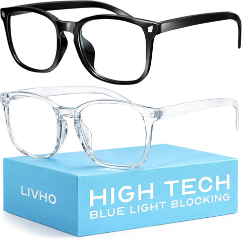 livho High Tech Blue Light Glasses - Advanced Blue Light Blocking Computer Glasses - Screen Fatigue & UV Protection