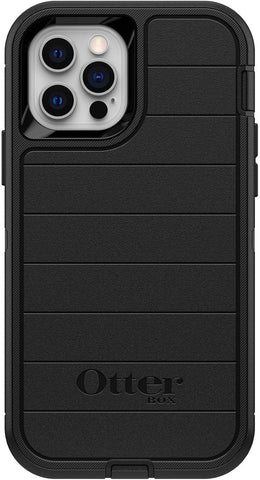 OtterBox iPhone 12 & iPhone 12 Pro (Only) - Defender Series Case - Black - Holster Clip Included - with Screen Protector - Microbial Defense Protection - Non-Retail Packaging