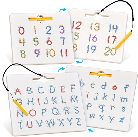 GAMENOTE Magnetic Letter Number Board Double Sided, ABC 123 Tracing Set