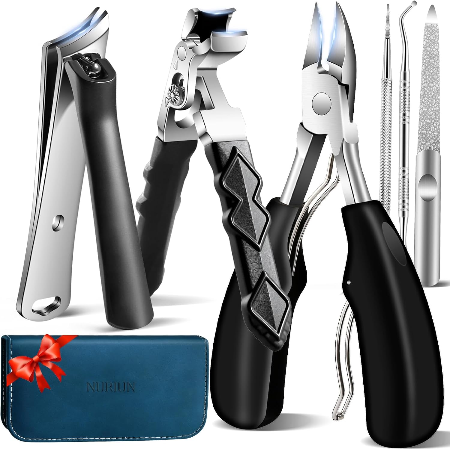 2026 Toenail Clippers for Seniors Thick Toenails, Angled Head Large Toe Nail Clippers for Thick Nails for Men, Heavy Duty Ingrown Toenail Clippers, Long Handle Slanted Nail Clippers Wide Jaw
