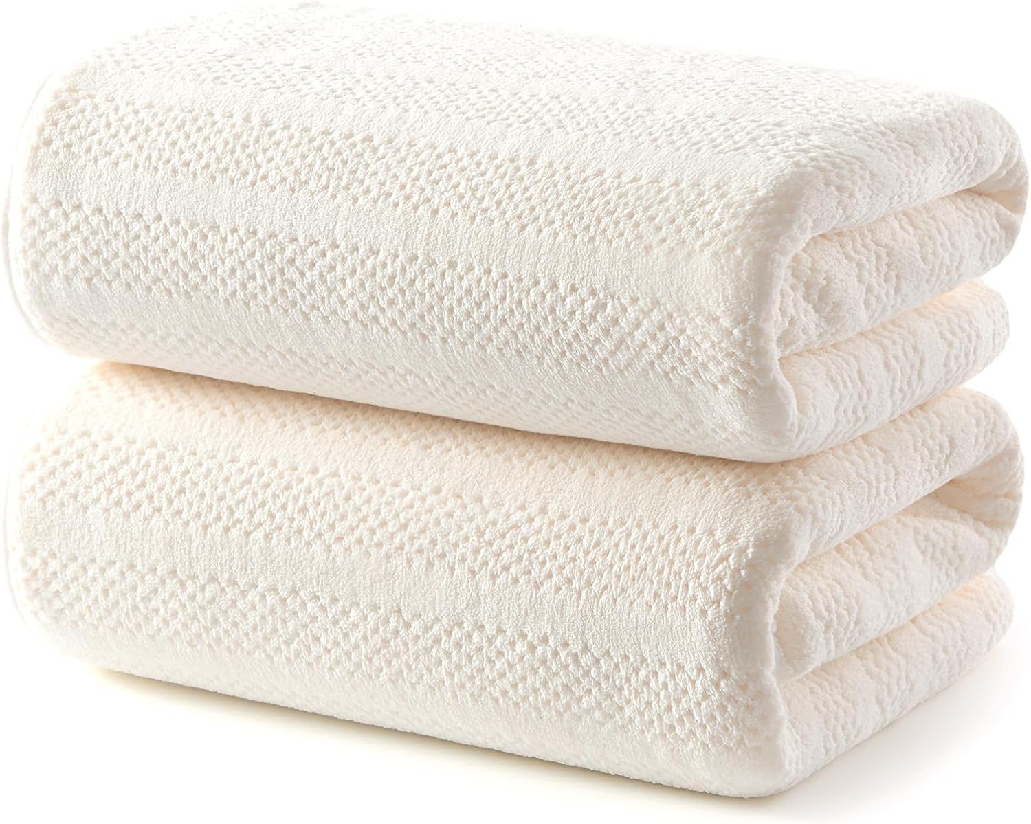 ecolook Microfiber Bath Towels Set of 2, 31 x 63 Inch Extra Large Bath Towel Set, Super Soft & Highly Absorbent, Quick Dry Lightweight Towels for Bathroom, Gym, Spa, Pool & Travel, Beige