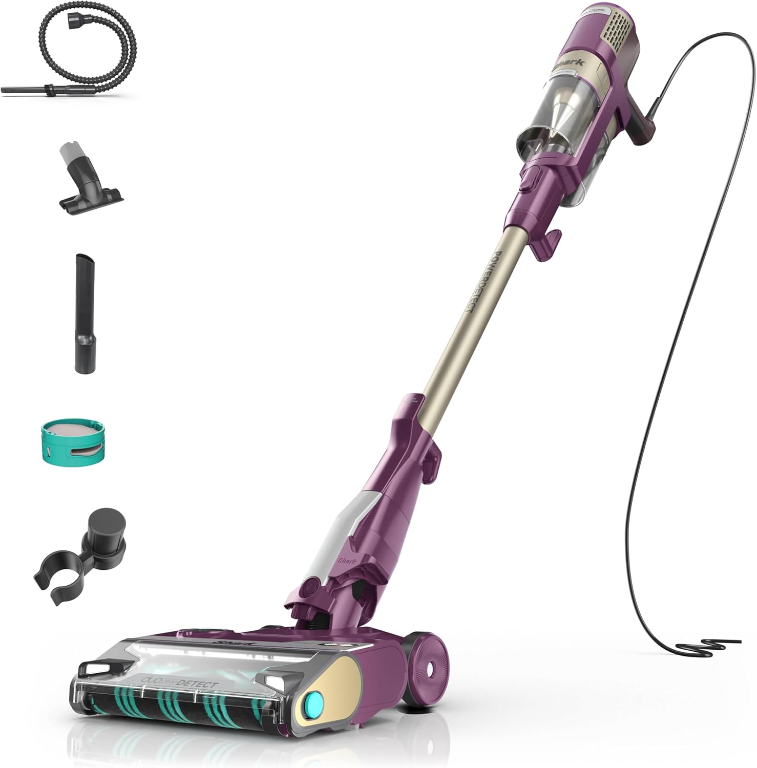 Shark PowerDetect Corded Stick Vacuum, HEPA, Pet Hair, Purple, HZ4001AMZ