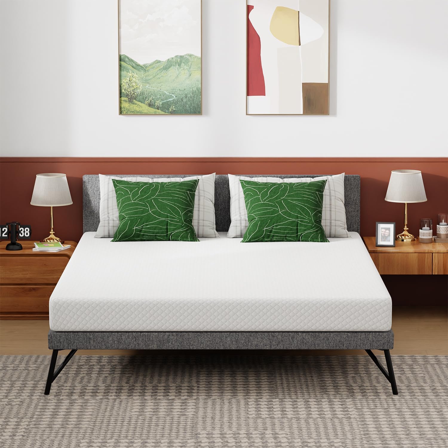 FDW | 6 Inch Queen Mattress | Medium Firm | Gel Memory Foam | White