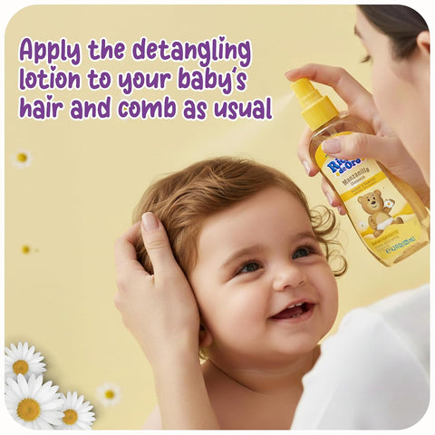 Ricitos de Oro Baby Hair Lotion Chamomile Detangler Spray, Softens and Helps Lighten Hair, 4.2 Fl Oz (125 mL) 2 Pack Detangler