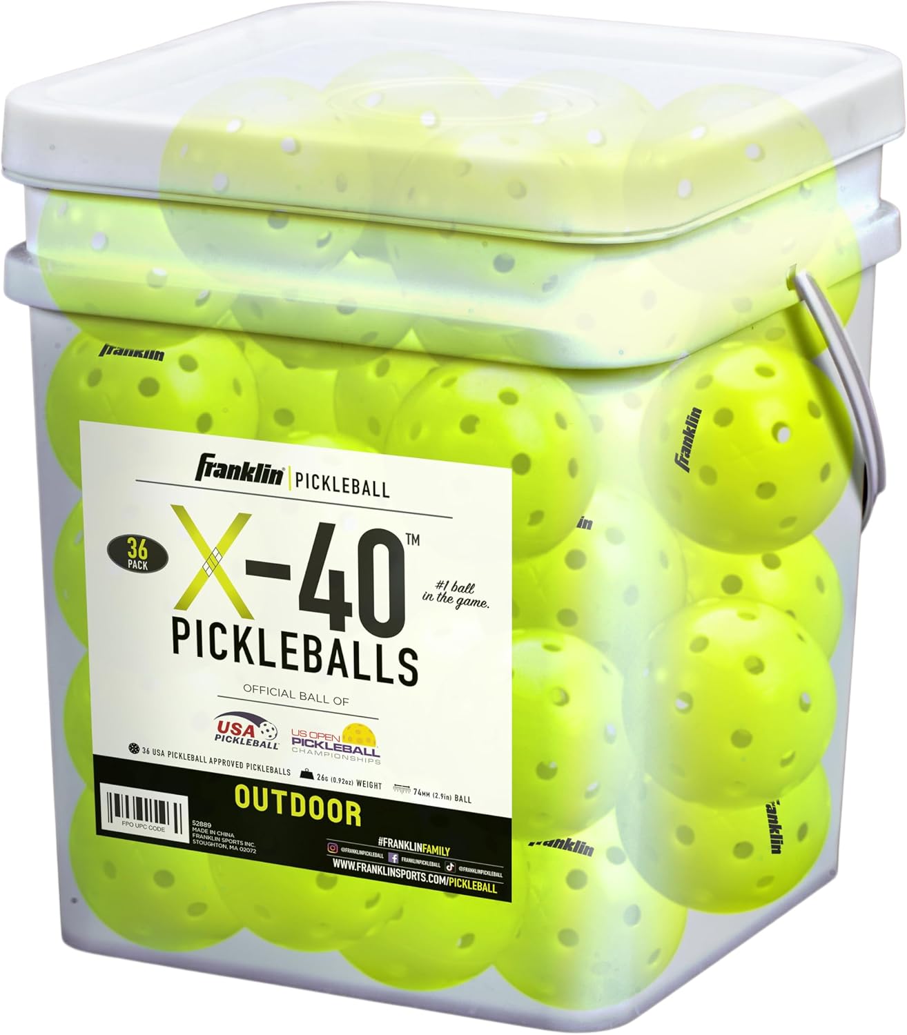 Franklin Sports X-40 Outdoor Pickleballs - USAP Approved