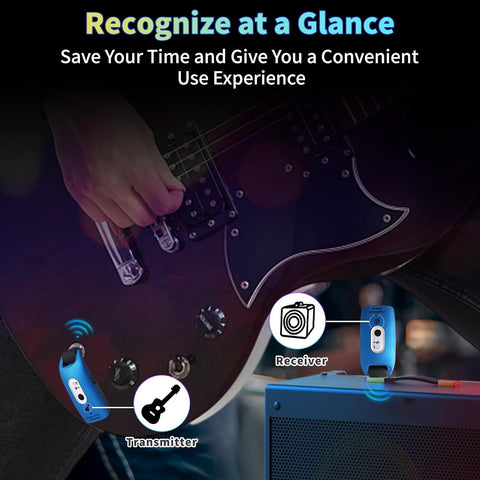 2.4GHz Wireless Guitar System for Electric Instruments, A9 Blue